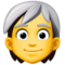 Person- White Hair emoji on Facebook